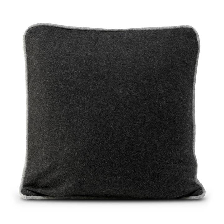 Piping felt Decorative cushion cover 50x50 cm Black for wholesale by Happyfriday