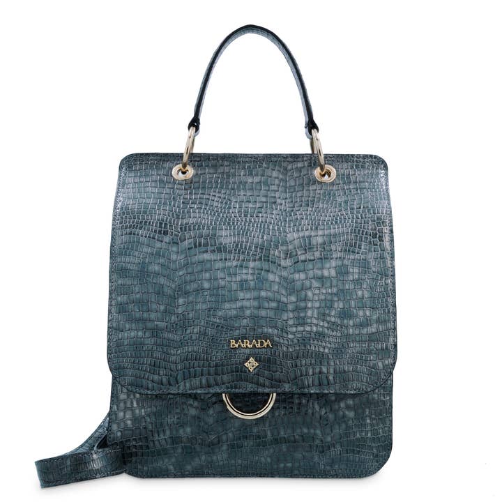 Sac à main en cuir de vachette effet noix de coco mini et coloris Gris pour la vente par BARADA UBRIQUE