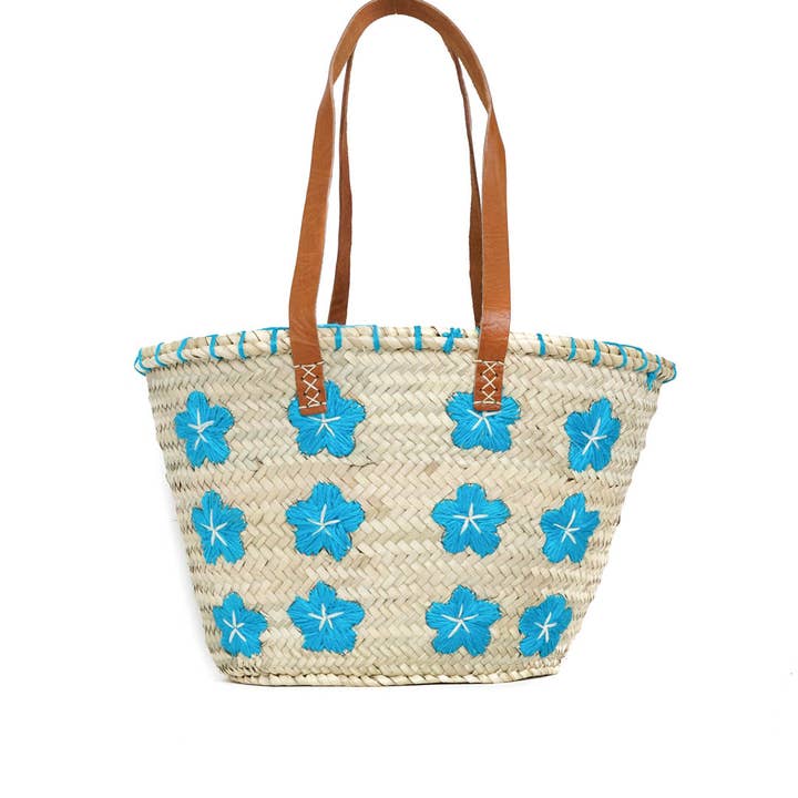 Logionline SLU – wholesale Strandväska – Naturlig palmblomma och ullväska - läderhandtag