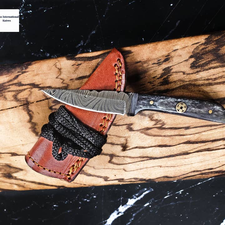 Hand forged Damascus Knife Neck Knife TD-233 for wholesale by Titan International