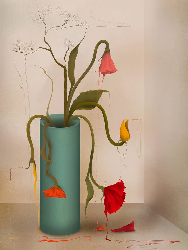 Psychedelic Still Life of Flowers - Giclee, Fine Art Print for wholesale by Eric Fisher