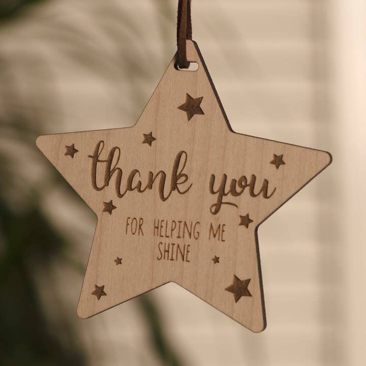 Thank You For Helping Me Shine Wooden Star Teachers for wholesale by Two Little Hearts