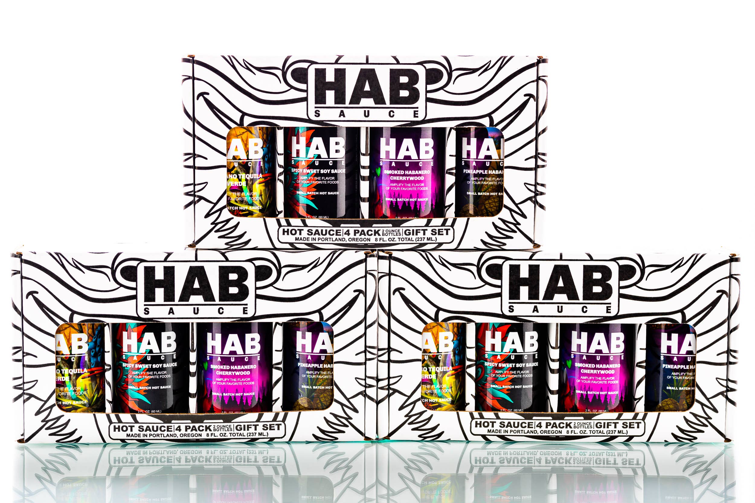 HAB Sauce – Molho picante por atacado – Conjunto de Oferta de Molhos Picantes 4-Pack 2 oz. (60ml) da HAB Sauce5