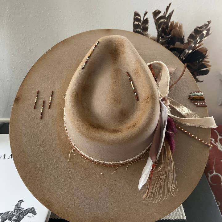 Two Arrows NW - Wholesale Fedora - Unisex - Beaded Charlie 1 Horse Felt Flat Brim.Â