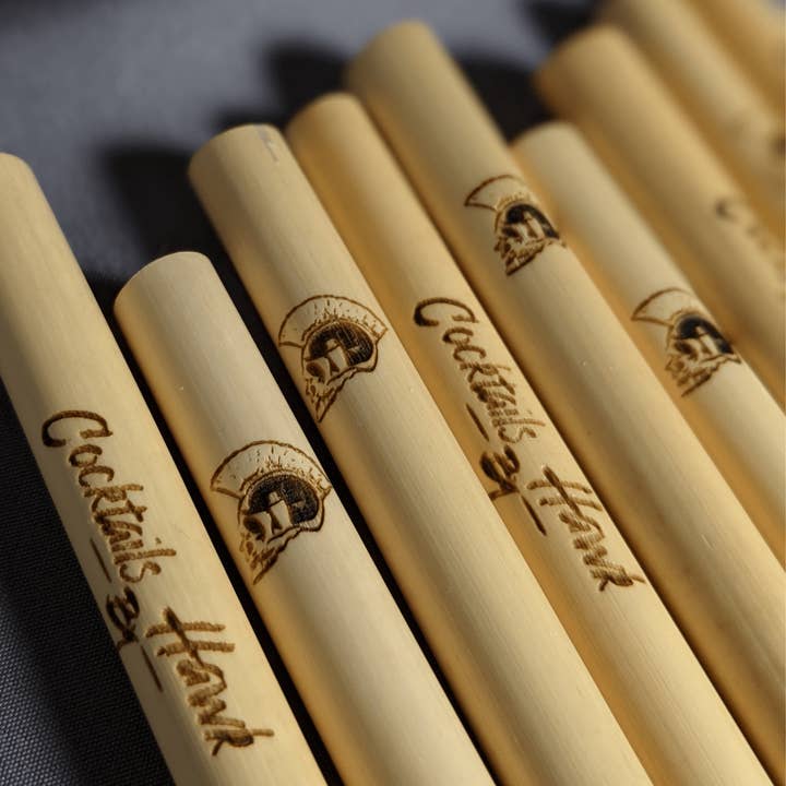 Holy City Straw Company - Wholesale Drinking Straw - 500 Laser Engraved, Branded Reed Straws