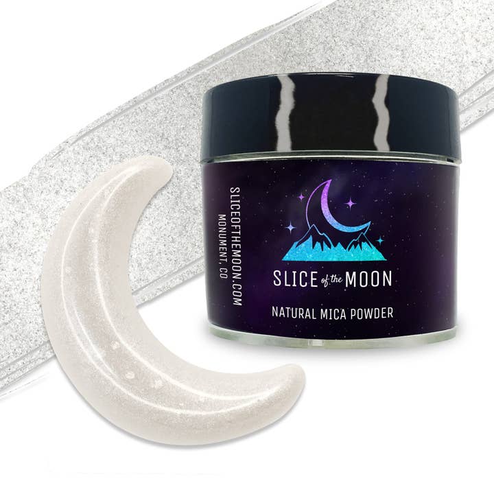 Poudre de mica blanc argenté | Pigment naturel pour la vente par Slice of the Moon