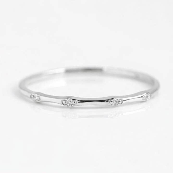 Minimalista Semplice Impilabile Diamante Argento Sterling per la vendita all'ingrosso da parte di DJOYR