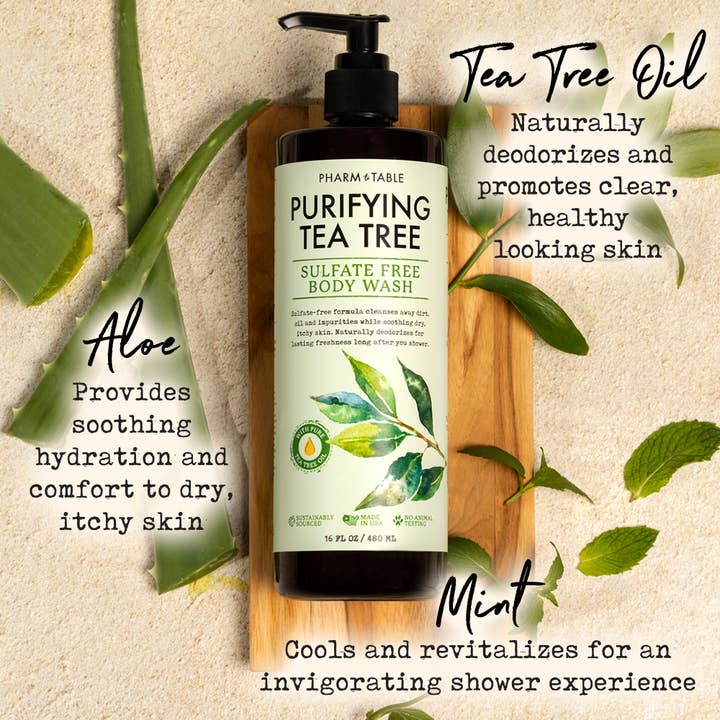 Kira Labs - Wholesale Body Wash/Shower Gel - Pharm to Table Soothing Tea Tree Shower Gel Sulfate-Free