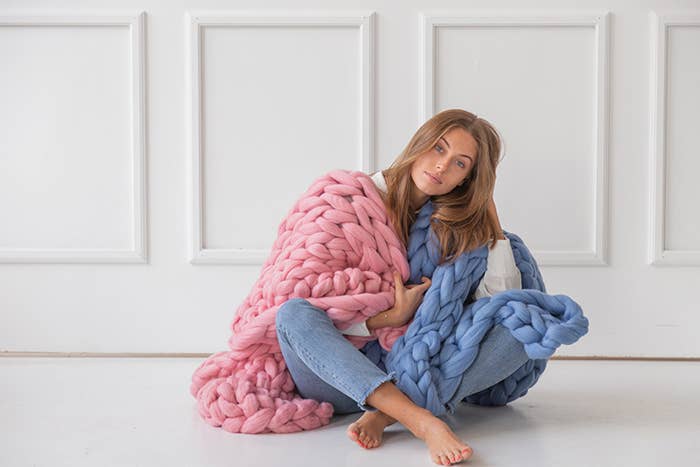 woolexperts – wholesale Throw blanket – Chunky knit blanket 100% merino wool arm knit30x50"-80x130cm6
