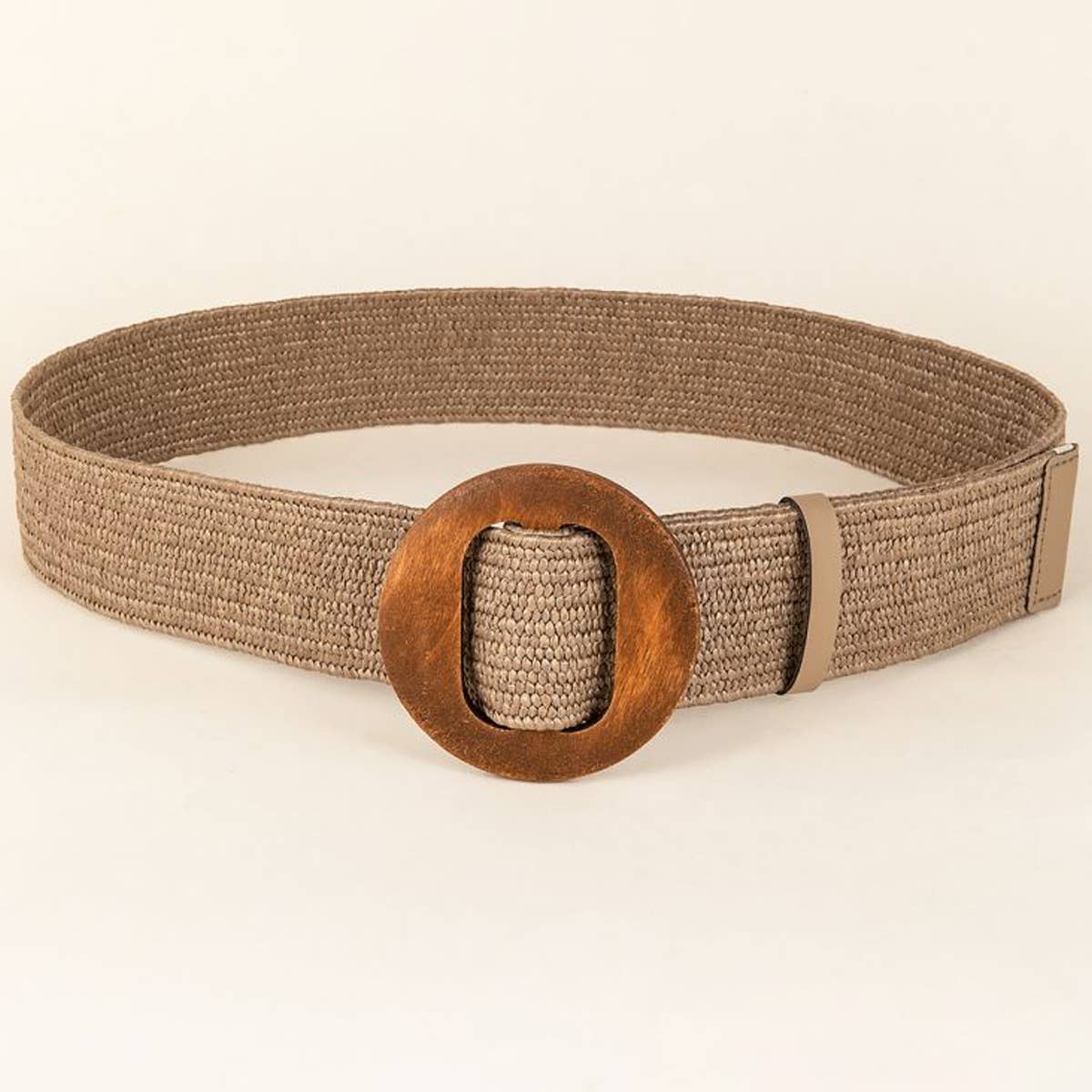 ACCITY - Wholesale Belt - Women's - NEW ROUND WOODEN BUCKLE STRAW BELT_CWABE04520