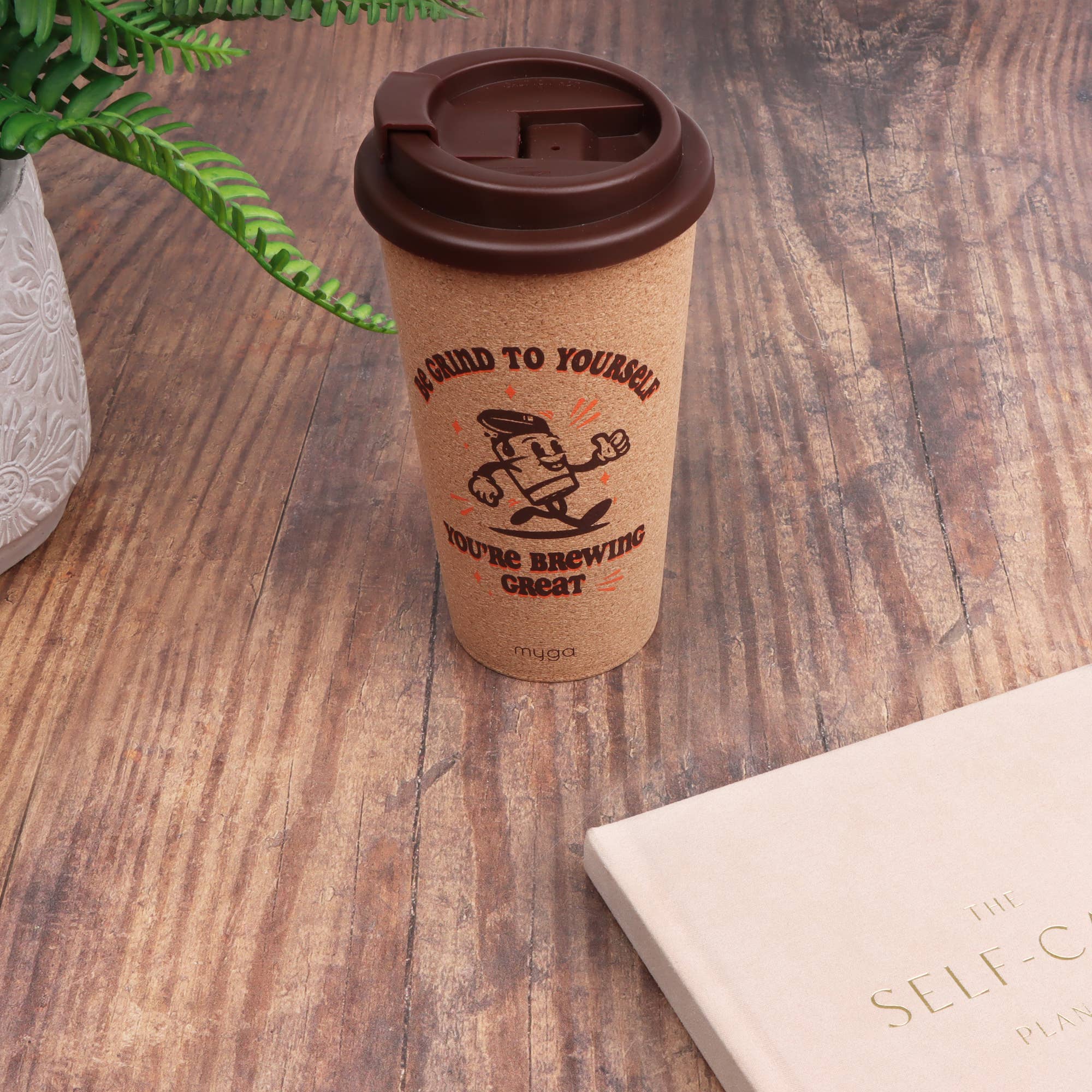 Myga - Wholesale Insulated Mug/Tumbler - Double-Walled Cork Travel Cup -  Be Grind1
