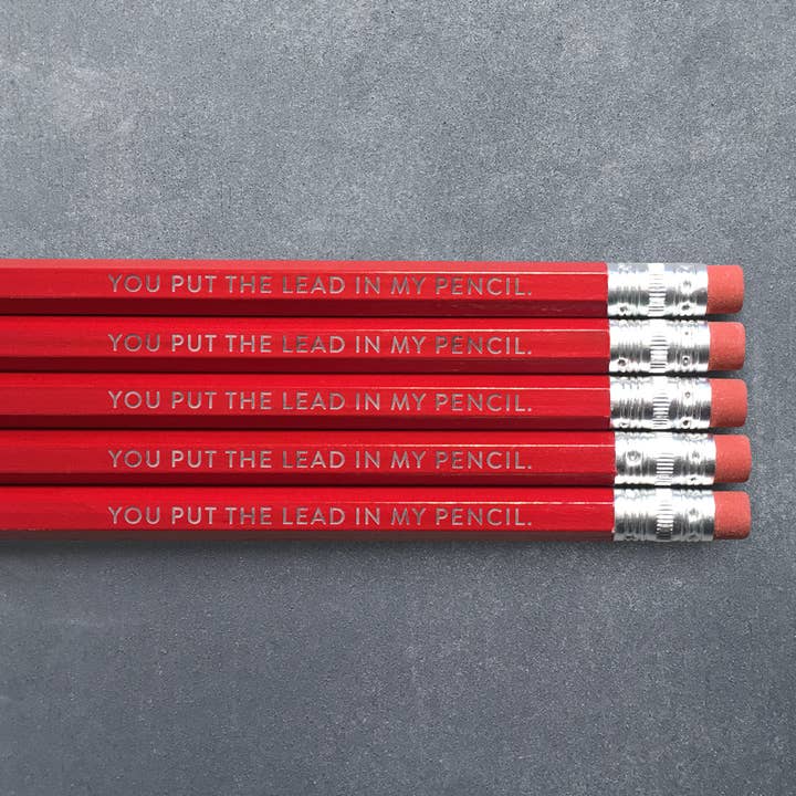 Huckleberry Letterpress - Wholesale Pencil - You Put the Lead in My Pencil - Pencil Pack of 5