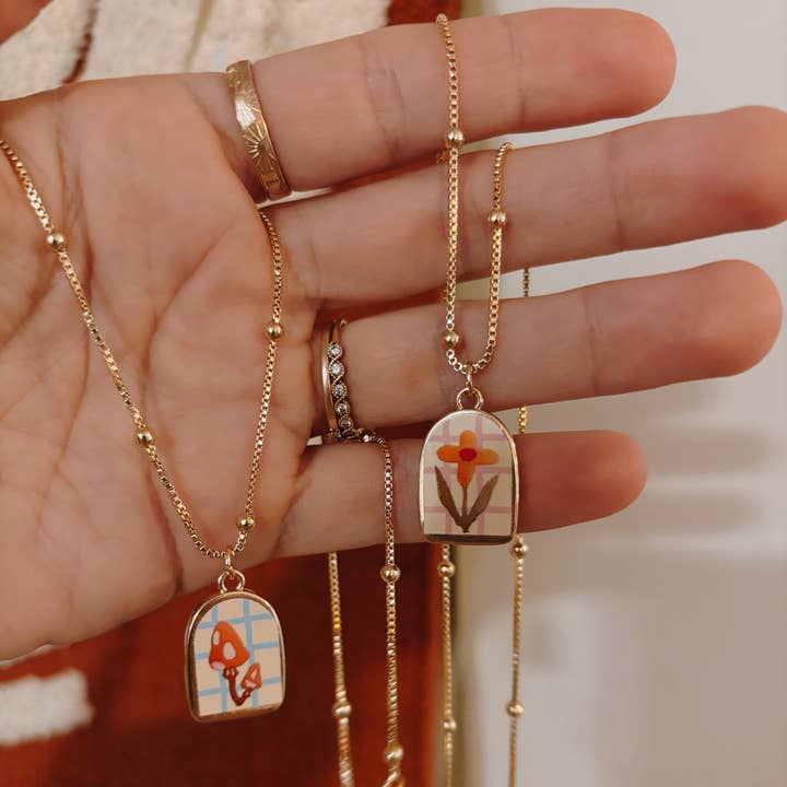 Tiny Art Pendant Necklace for wholesale by driftaway jewelry