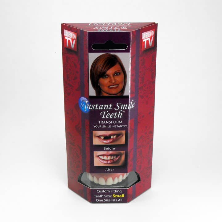 Billy Bob Products - Wholesale Oral Care Set - Instant Smile Deluxe Teeth, Natural Shade - Small or Medium