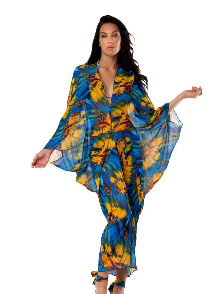 LANGER GEFIEDERTER KAFTAN für den Großhandel von ACQUADICOCCO