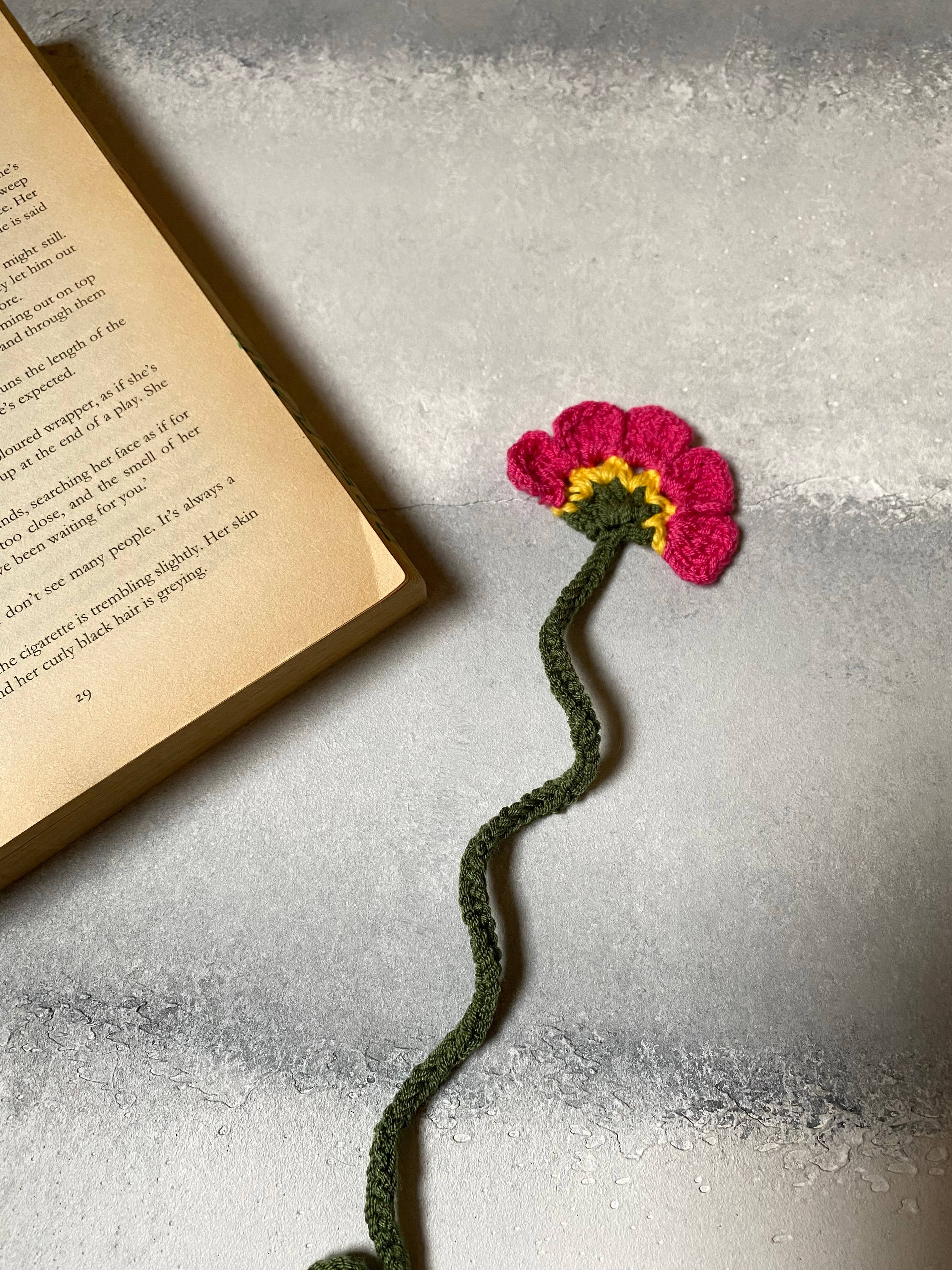 Honey Art and Nature - Vente Marque-page - Joli marque-page en forme de fleur au crochet, accessoire à chaîne Pink Bloom8