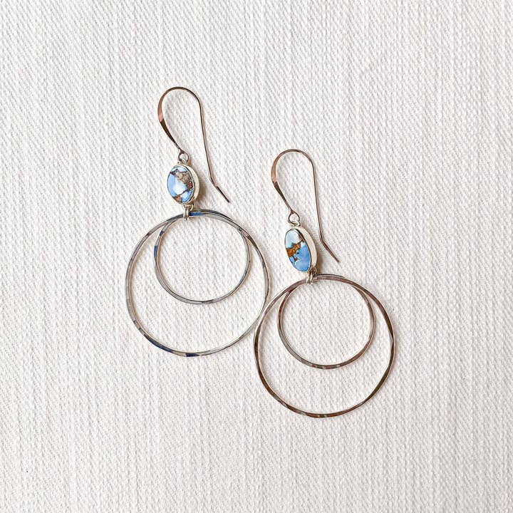 Golden Hill Turquoise Double Hoops for wholesale by Meghan Elisabeth Art