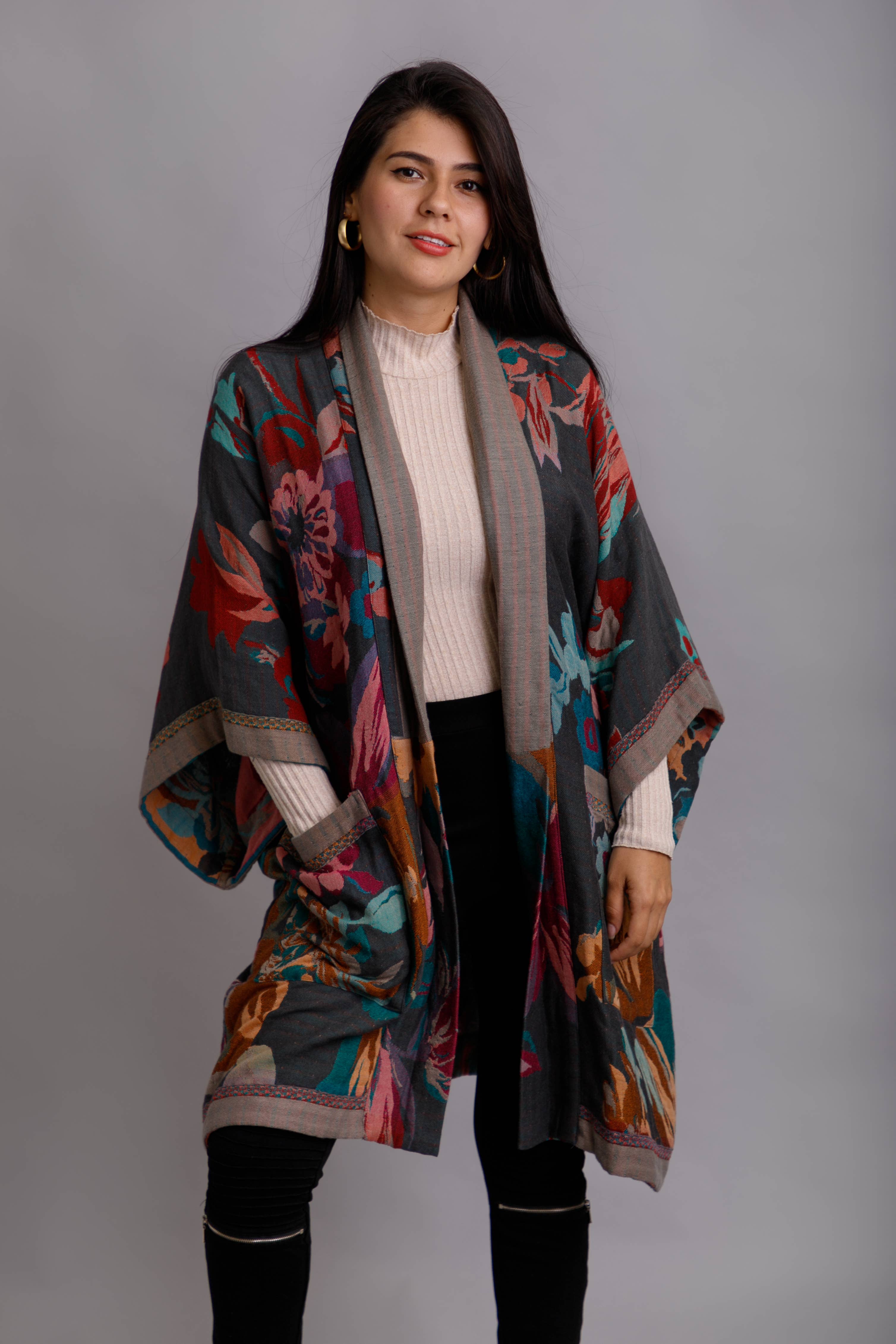 SAACHI - Wholesale Jacket - Women's - Floral Kimono Cotton Jacket for Fall4