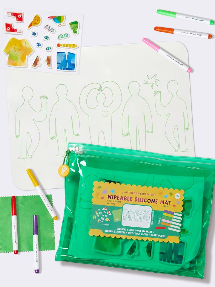 Wipeable Silicone Coloring Mat - Friends for wholesale by Journey of Something USA
