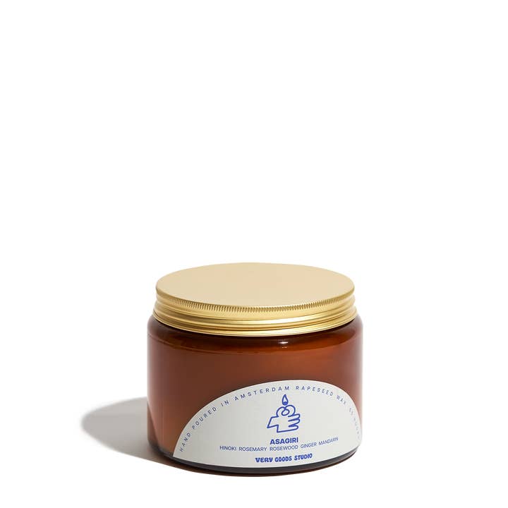 Very Goods Studio - Wholesale Jar/Filled Candle - ASAGIRI / 500 ml / 60-65 / Hours Amber Glass Jars1