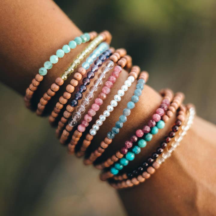 Birthstone Rosewood Bracelets for wholesale by Waves and Stone