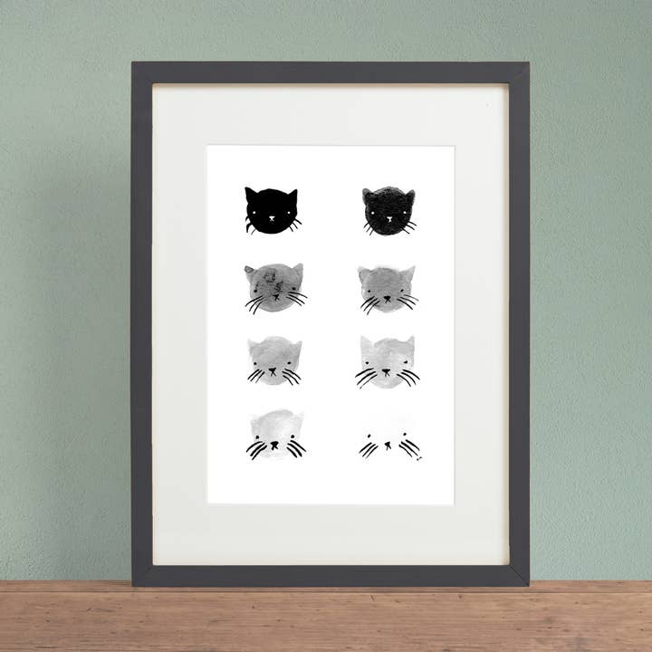 Stay Home Club - Wholesale Art print - Greyscale Kitties Print2