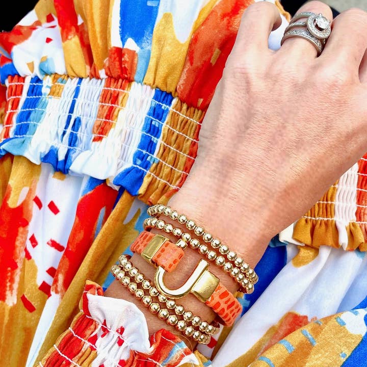 Shiver + Duke - Wholesale Bangle Bracelet - Single Horseshoe Leather Bracelet Wrap - 9 color choices