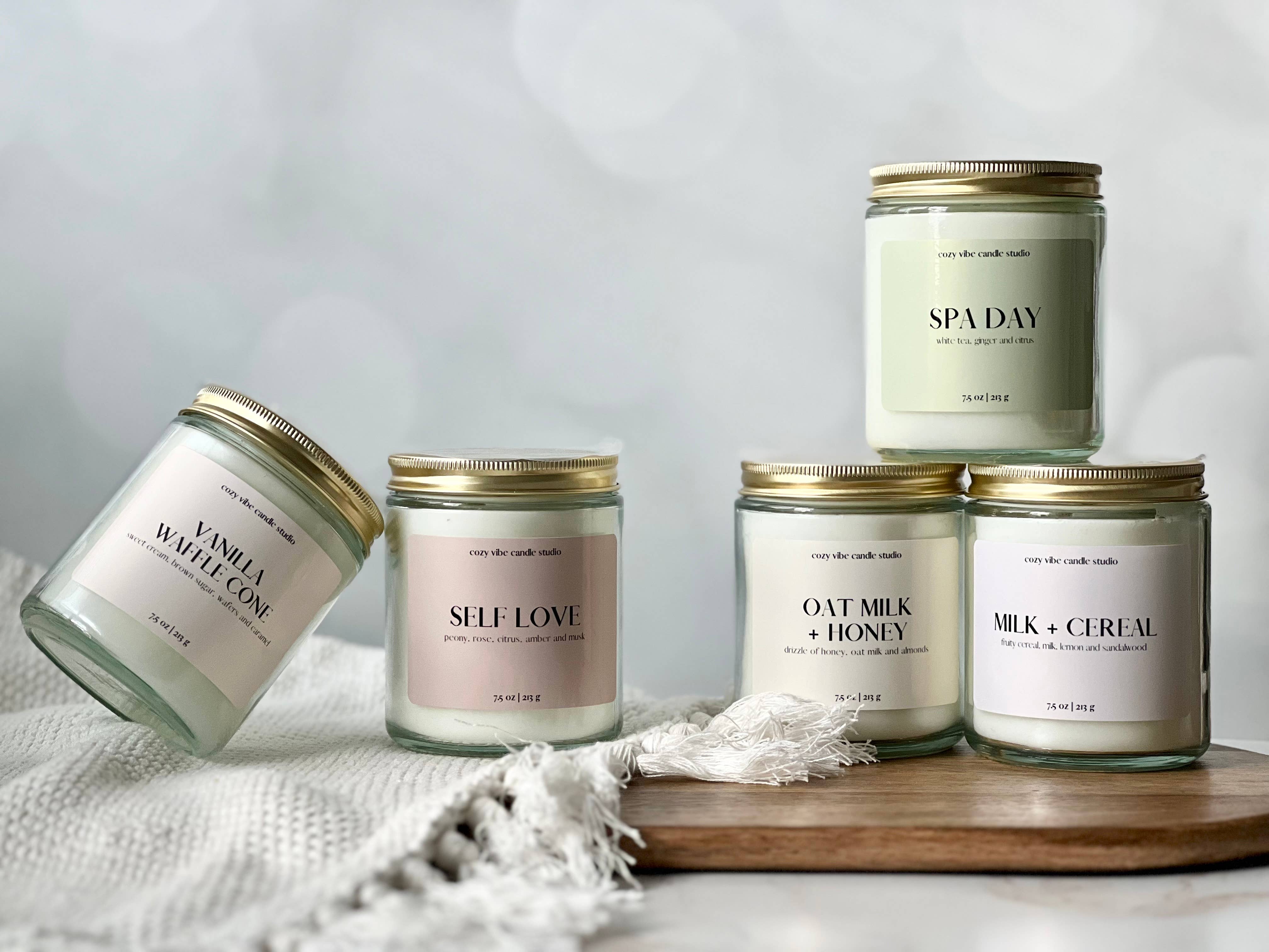 Cozyvibecandlestudio - Wholesale Jar/Filled Candle - Coconut Apricot Wax Candles | 7.5oz Glass Jars1