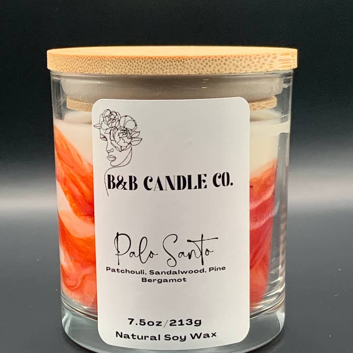 B&B Candle Co. - Wholesale Jar/Filled Candle - Palo Santo Scented Candle with Incense and Patchouli Aromas3