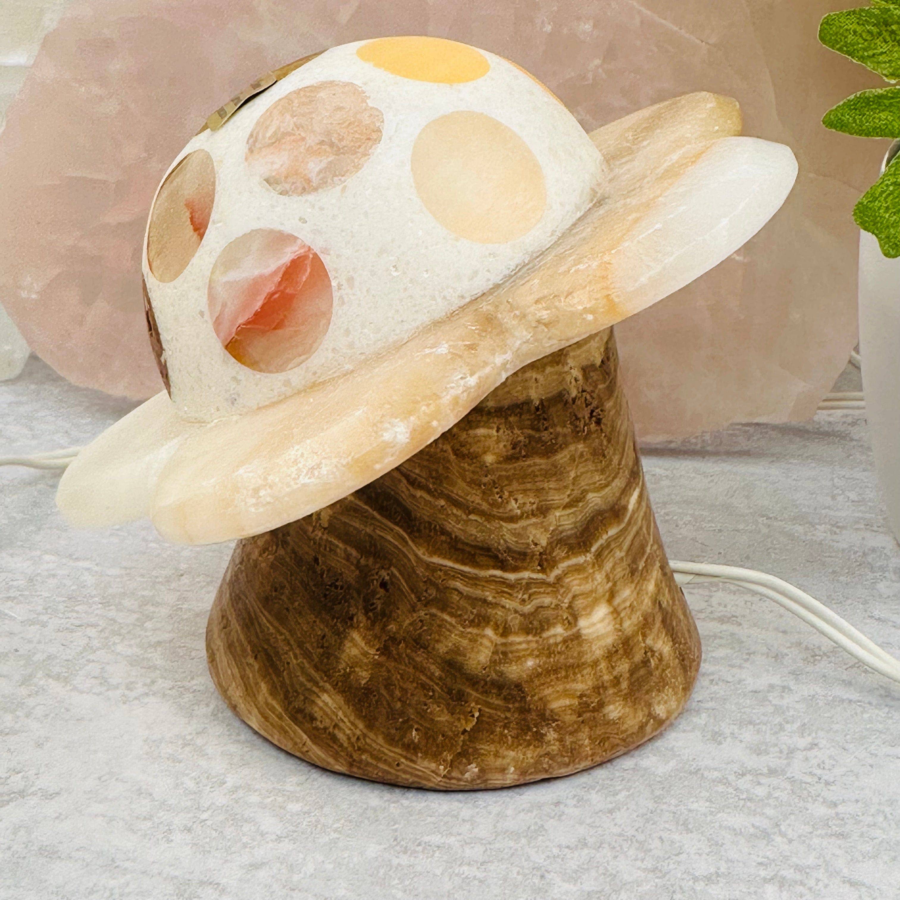 Rock Paradise - Wholesale Accent/Desk Lamp - Crystal Mexican Onyx Flower Lamp9