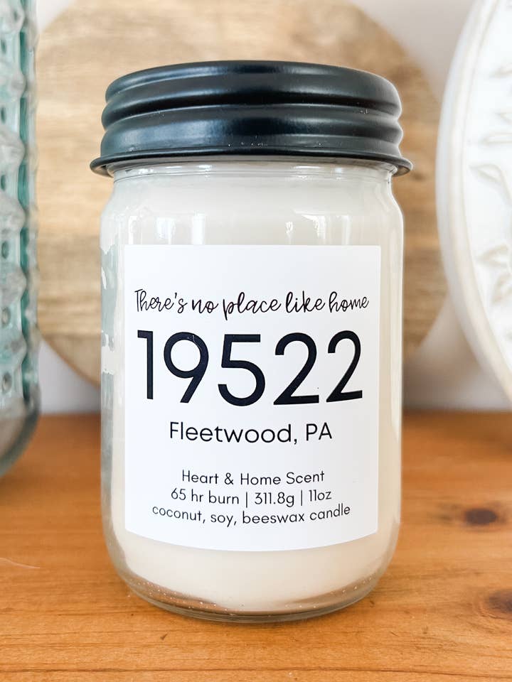 Zip Code Personalized Candle for wholesale by The Rosie Market