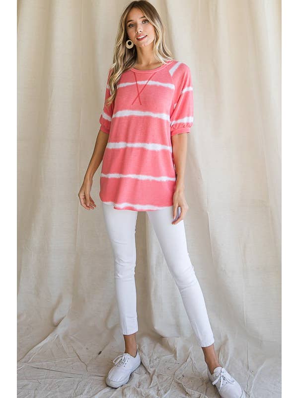 7th Ray – wholesale Tunika - Dam – Vardaglig Randig Batik Dam Tunika Topp T3978