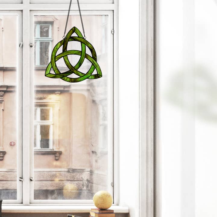 River of Goods - Wholesale Suncatcher - 11.75"H Trinity Knot Celtic Stained Glass Window Panel 6