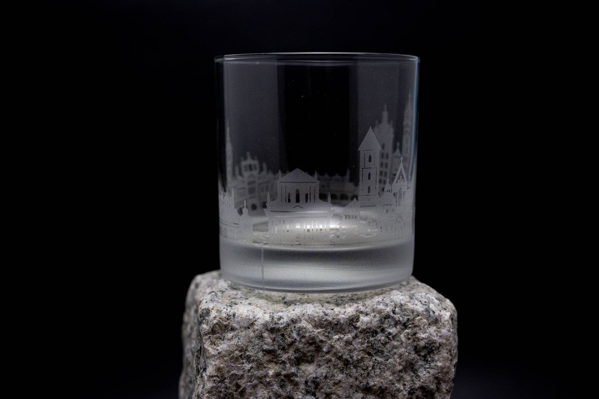 Urban & Etched - Wholesale Cocktail/Liquor Glass - Krakow, Poland Skyline Rocks Glass3