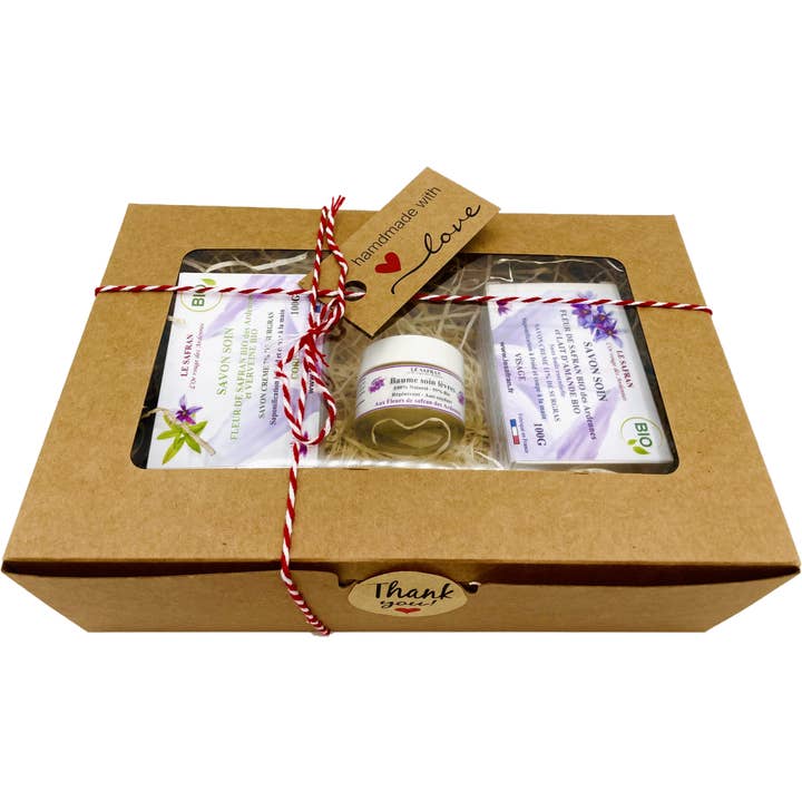 Organic Saffron Flower Soap Set for wholesale by Le Safran