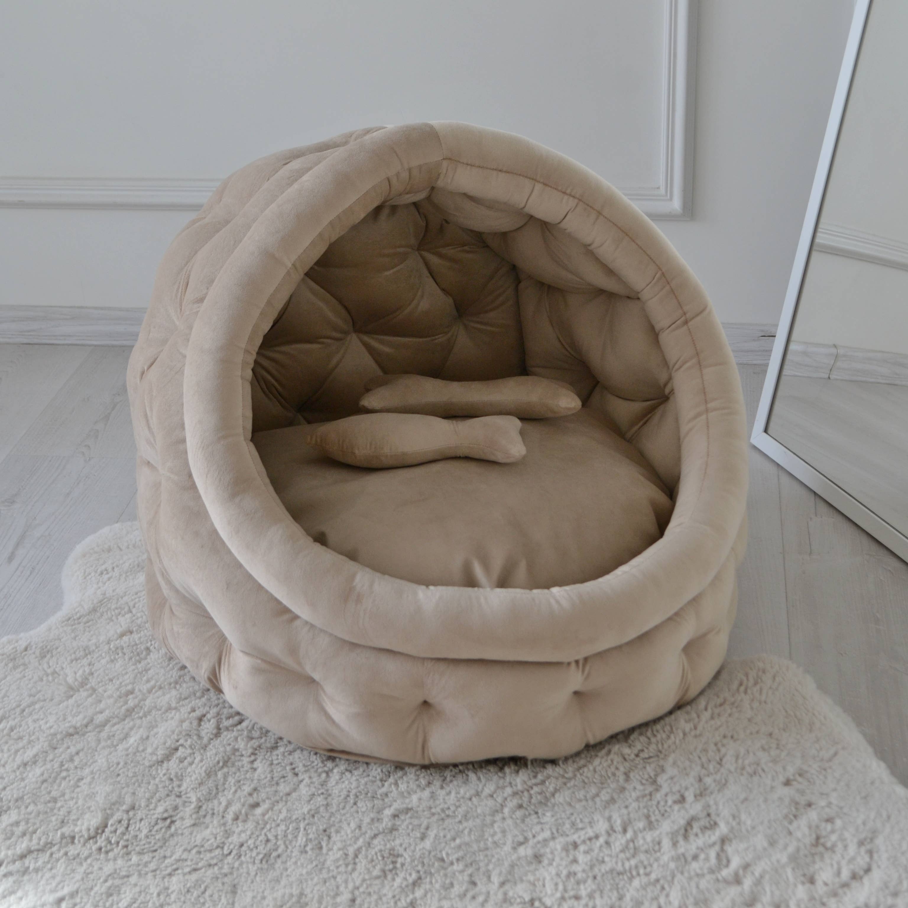 Magicalworld – Großhandel Haustierbett – Katze/Hund – Magicalworld waschbare Hundehöhle und Katzenhöhle, Hundebett, gemütliches Katzenhaus7