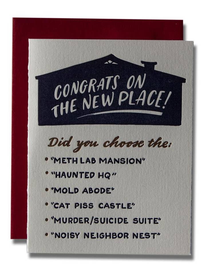 Cartão tipográfica de habitação por atacado de Ladyfingers Letterpress