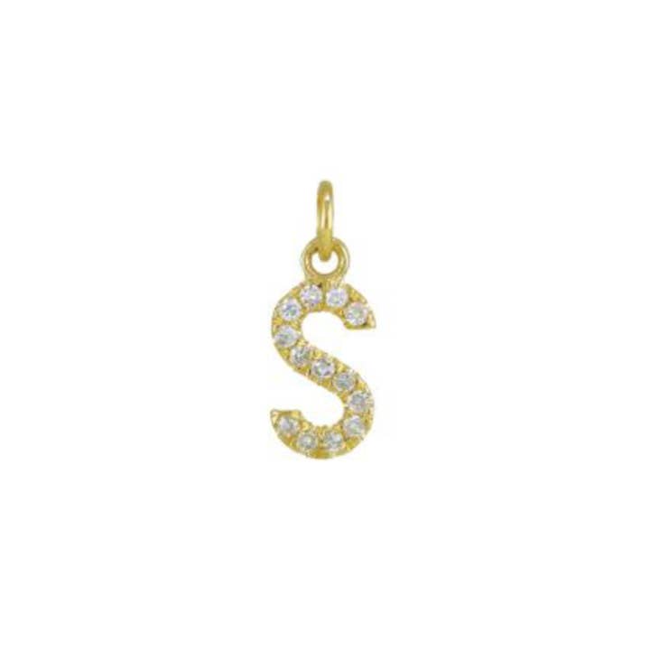 Ashley Schenkein Jewelry Design - Wholesale Pendant/Charm Necklace - Diamond Initial Charm 14K Yellow Gold Necklace21