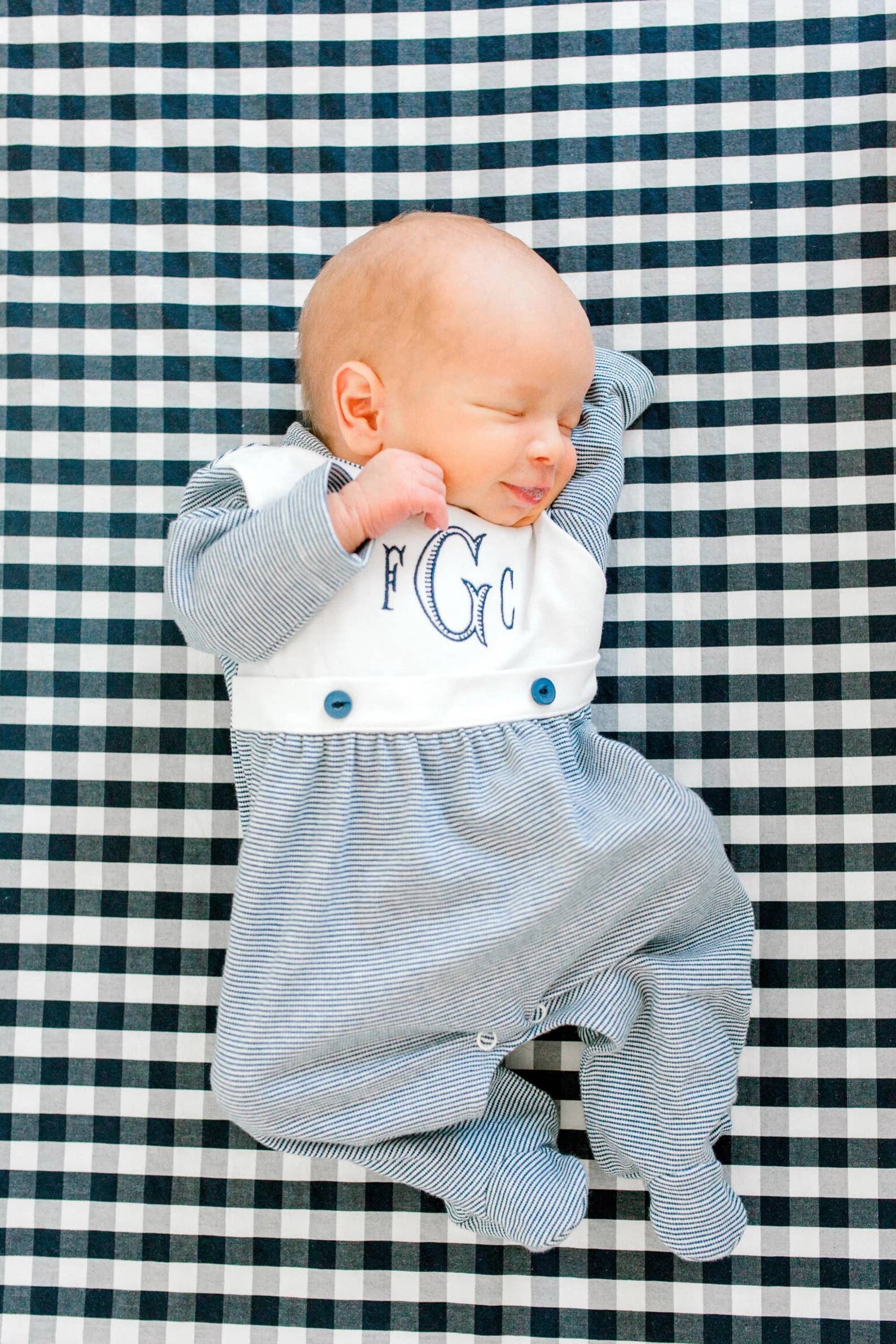 SK Blanks - Wholesale Clothing set – Baby - Navy Tiny Stripe Bib Front Footie and Hat