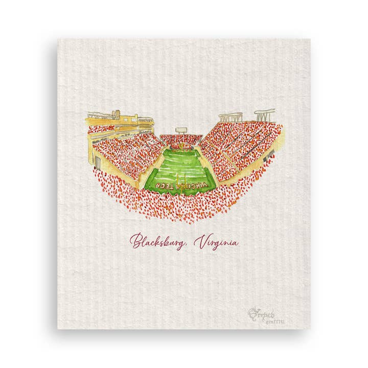 French Graffiti - Venta al por mayor Paños de cocina - Estadio de Blacksburg, Virginia16