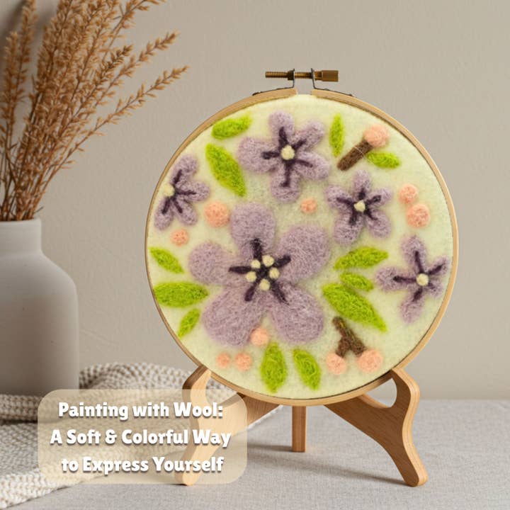 Woolbuddy - Wholesale DIY craft kit - Wool Painting Kit: Blossoming Flower1