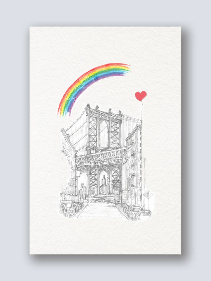 Road to the Empire - Manhattan Bridge - Pride Edition for wholesale by Benji's of Brooklyn