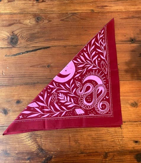 Pen+Pine – Großhandel Bandana – Damen – Witchy Bandana aus Baumwolle mit doppelseitigem Design, 56 cm x 56 cm5