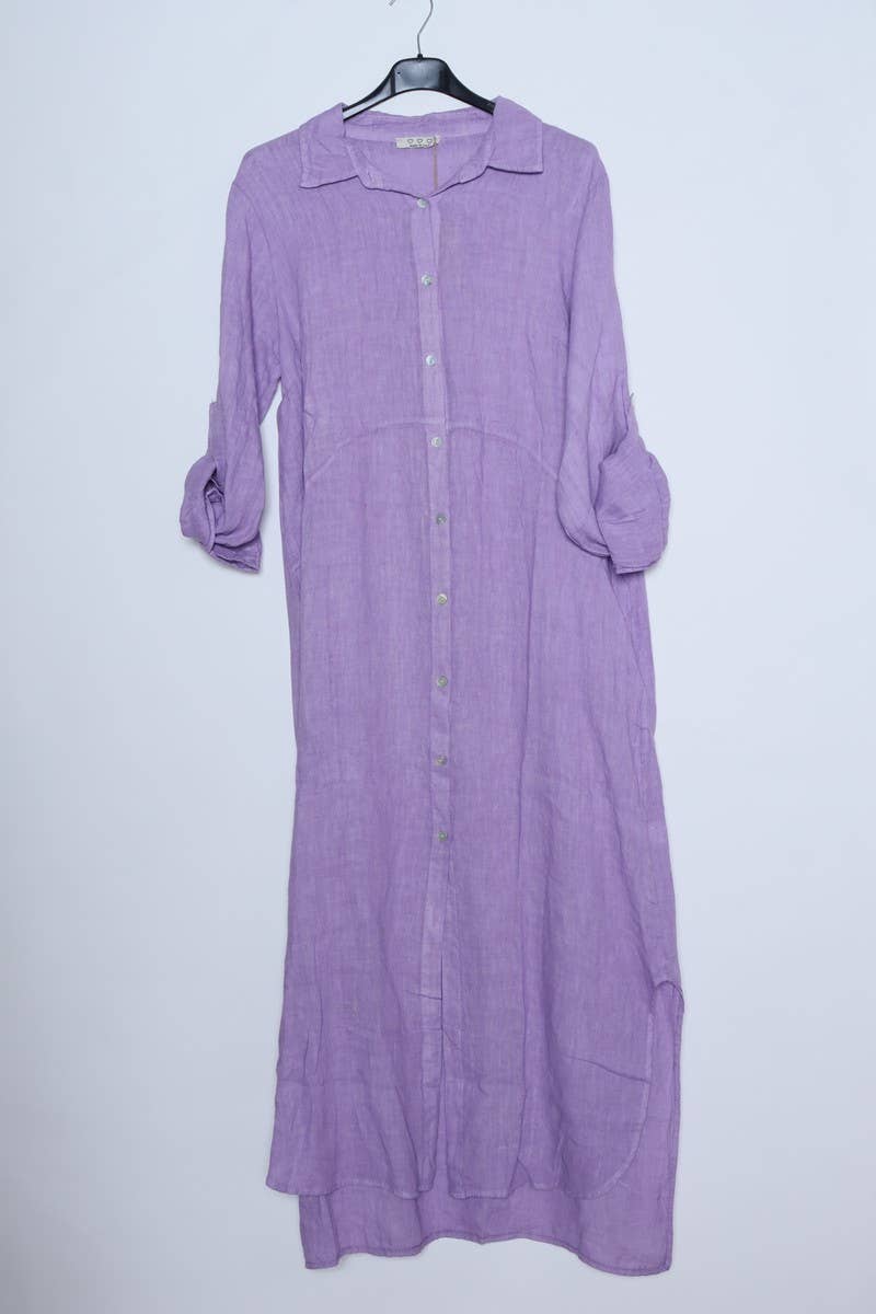 LÉA & LUC - Wholesale Dress - Women's - Long shirt dresses in 100% Linen REF. 148414