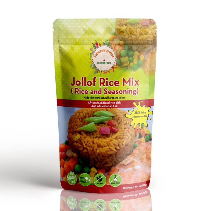Blomstra Jollof Rice Mix (ris och kryddor) för wholesale av Flourish Spices