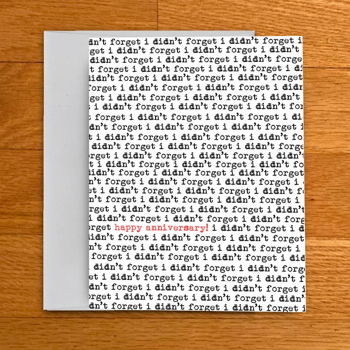 Funny Anniversary Card | I Didn't Forget Card for wholesale by tiny