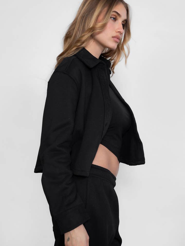 TICTOC - Wholesale Shirt Jacket/Shacket - Women's - JENNIE Plush Fleece Lounge Cropped Button Shirt Shacket20