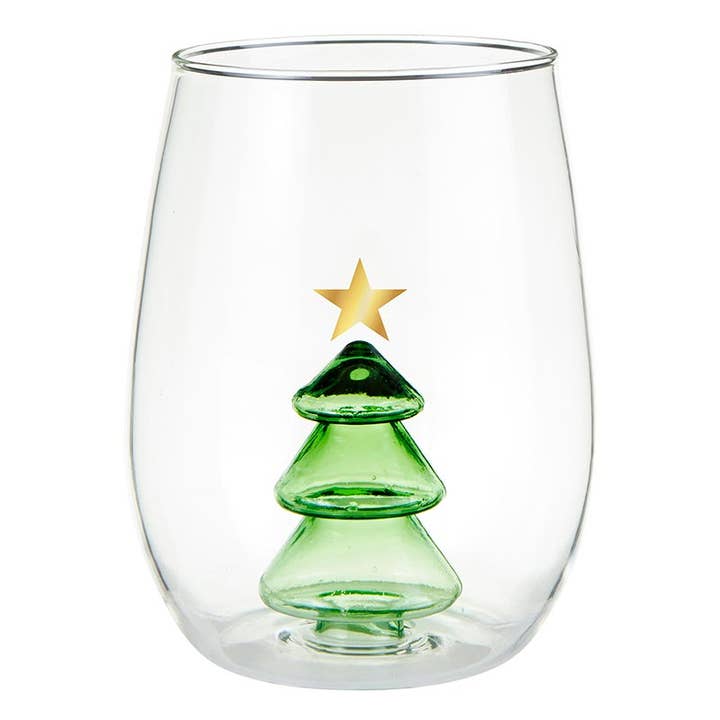 Slant Collections by Creative Brands - Wholesale Wine Glass - Stemless Wine Glass with Figurine - Tree