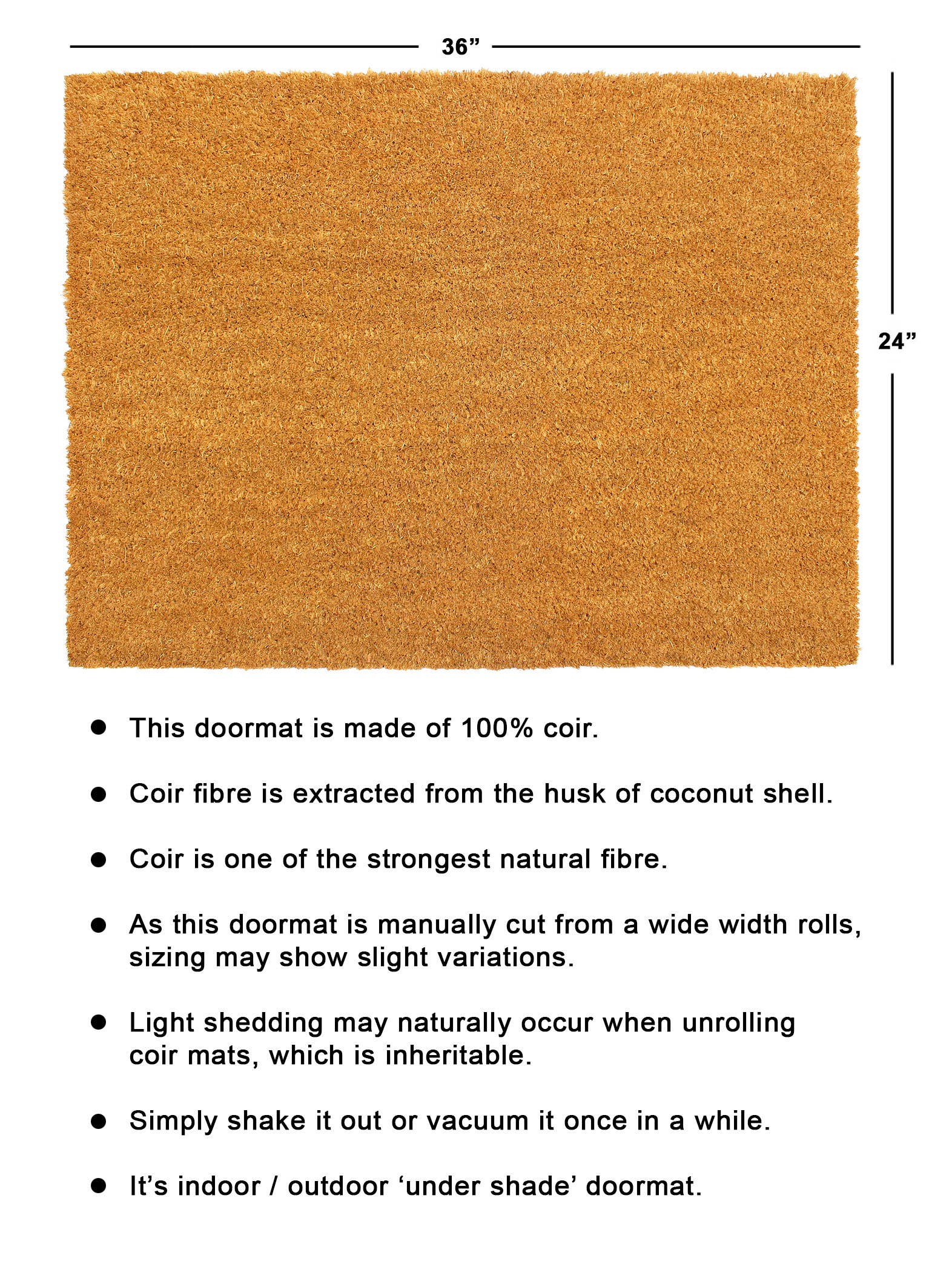 RugSmith – wholesale Door mat – RugSmith Natural Machine Tufted Plain Doormat, 24" x 36"2