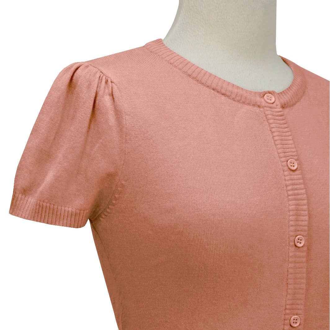 Mak - Vente Cardigan – femme - Cardigan court à col rond à manches courtes CB05367